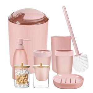 8PCS Pink Bathroom Accessories Set